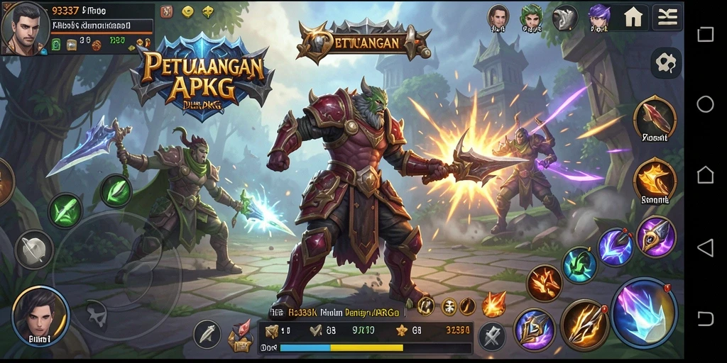 Tangkapan layar utama menunjukkan aksi seru di game ARPG.