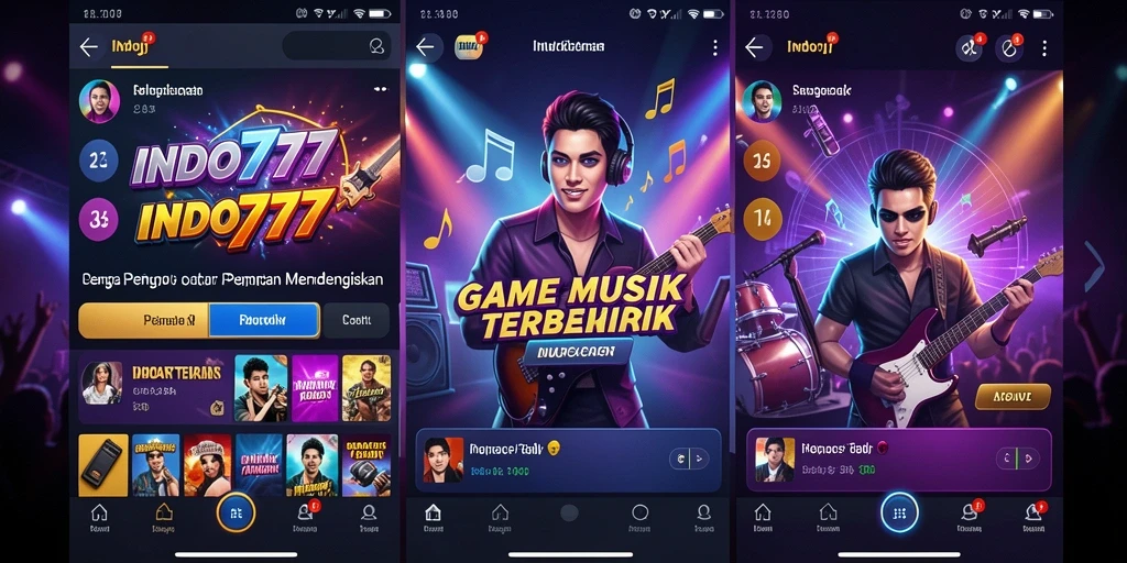 Gameplay menarik dalam aplikasi INDO777 dengan musik yang up-to-date.
