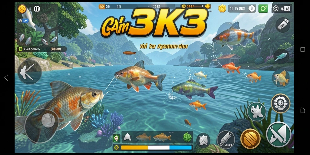Gameplay menantang K3K3 dengan pemandangan indah saat memancing.