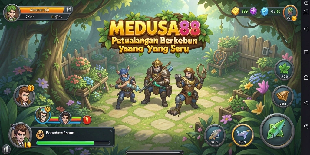 Tampilan gameplay menarik dengan aktivitas berkebun yang seru.