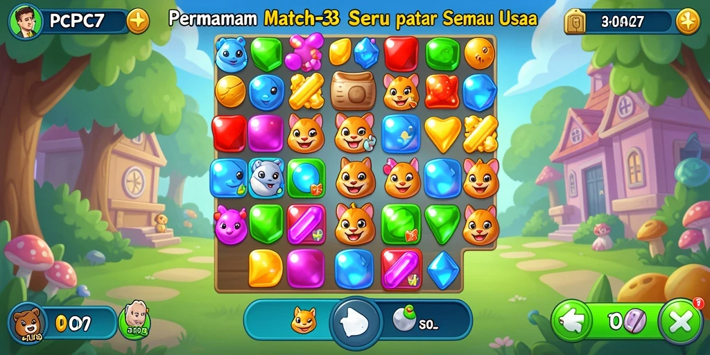 Tampilan menarik dari gameplay Match-3 yang menantang.