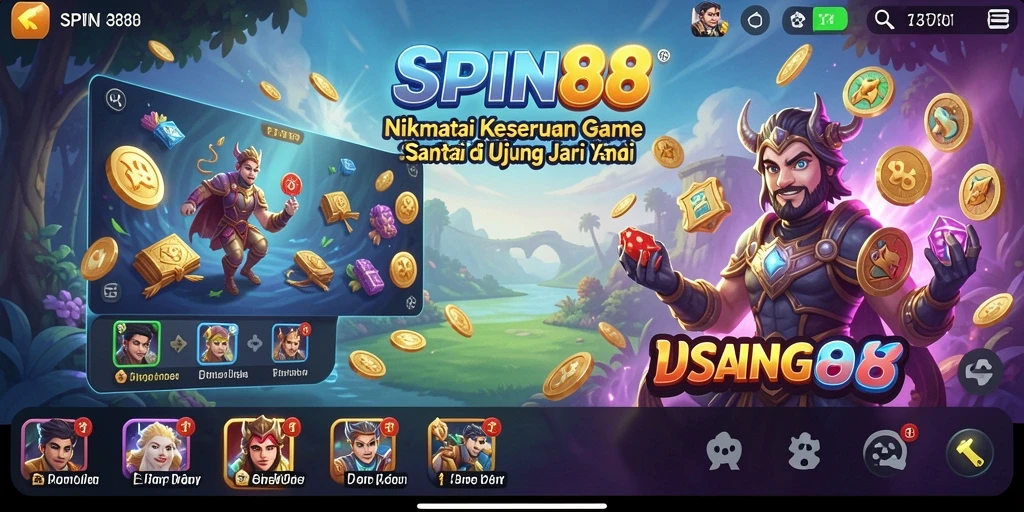 Tangkapan layar gameplay SPIN88 yang menunjukkan aksi seru dan berwarna.