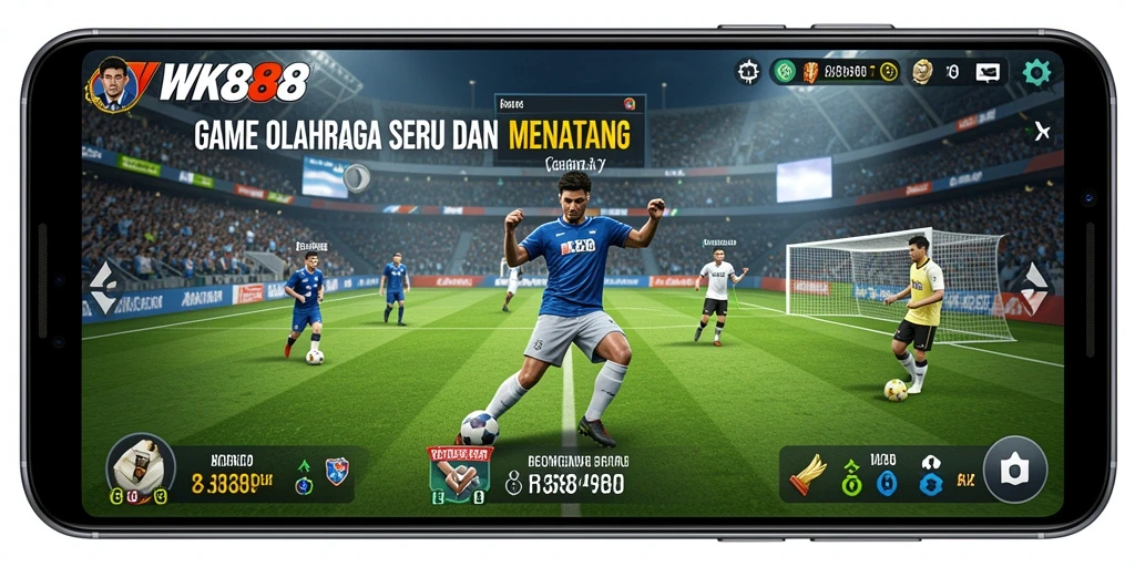 Tampilan utama gameplay WK888 dengan aksi olahraga intens.