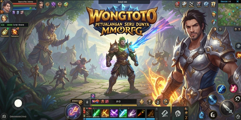 Screenshot menunjukkan pertarungan epik di dunia WONGTOTO.