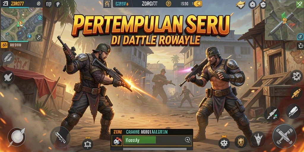 Tampilan gameplay seru di ZORO77 saat pertempuran berlangsung.